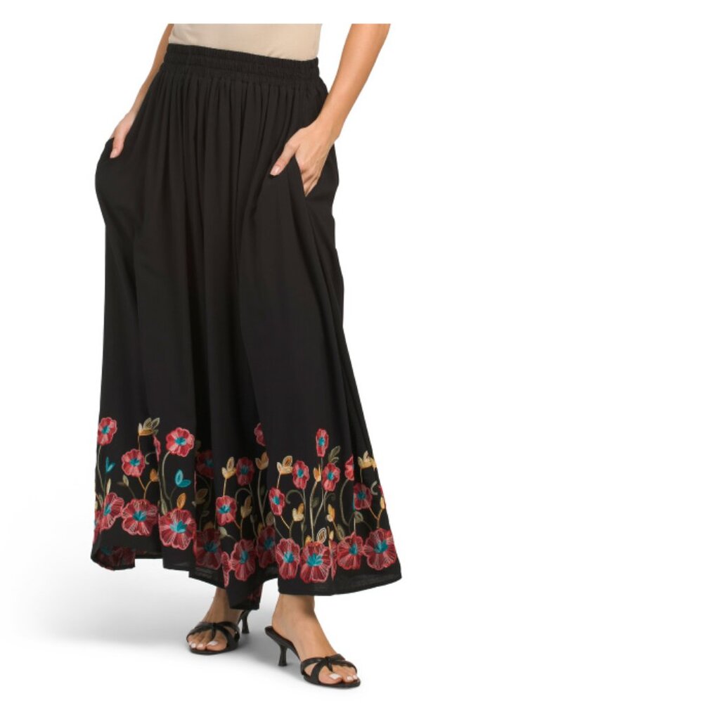 LIV LOS ANGELES embroidered  Maxi Skirt 269 NEW